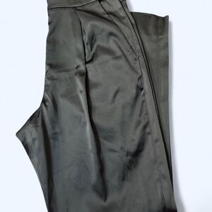 MM.LaFleur Green Satin Dress Pants Size 2 Elegant Trousers